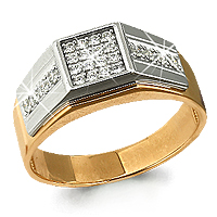 Кольцо, золото, фианит, 62061А.1